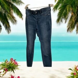 Wonderly pull on jeggins 8P blue with distressed look fringe bottoms